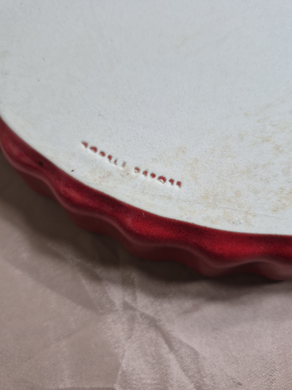 VTG Emile Henry France Red Fluted Ceramic Tart Quiche Pie Dish 11.5” Mold 6000 - Picture 6 of 8